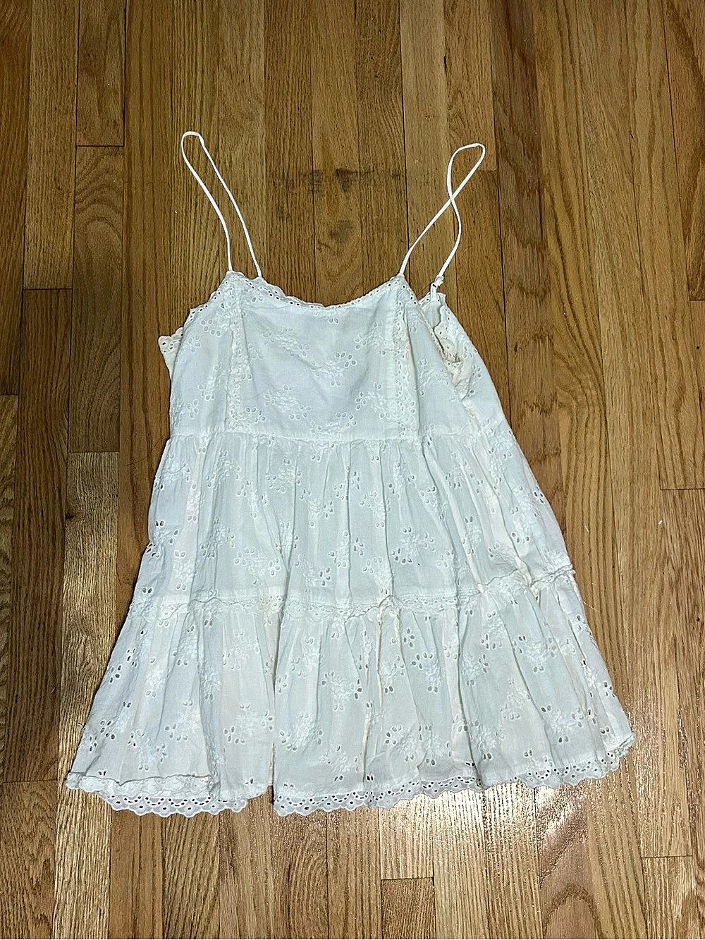 White Eyelet Mini Dress